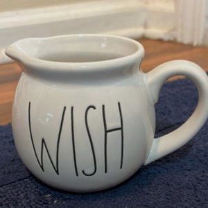 Rae Dunn  WISH  Ceramic Creamer White Large Letters
